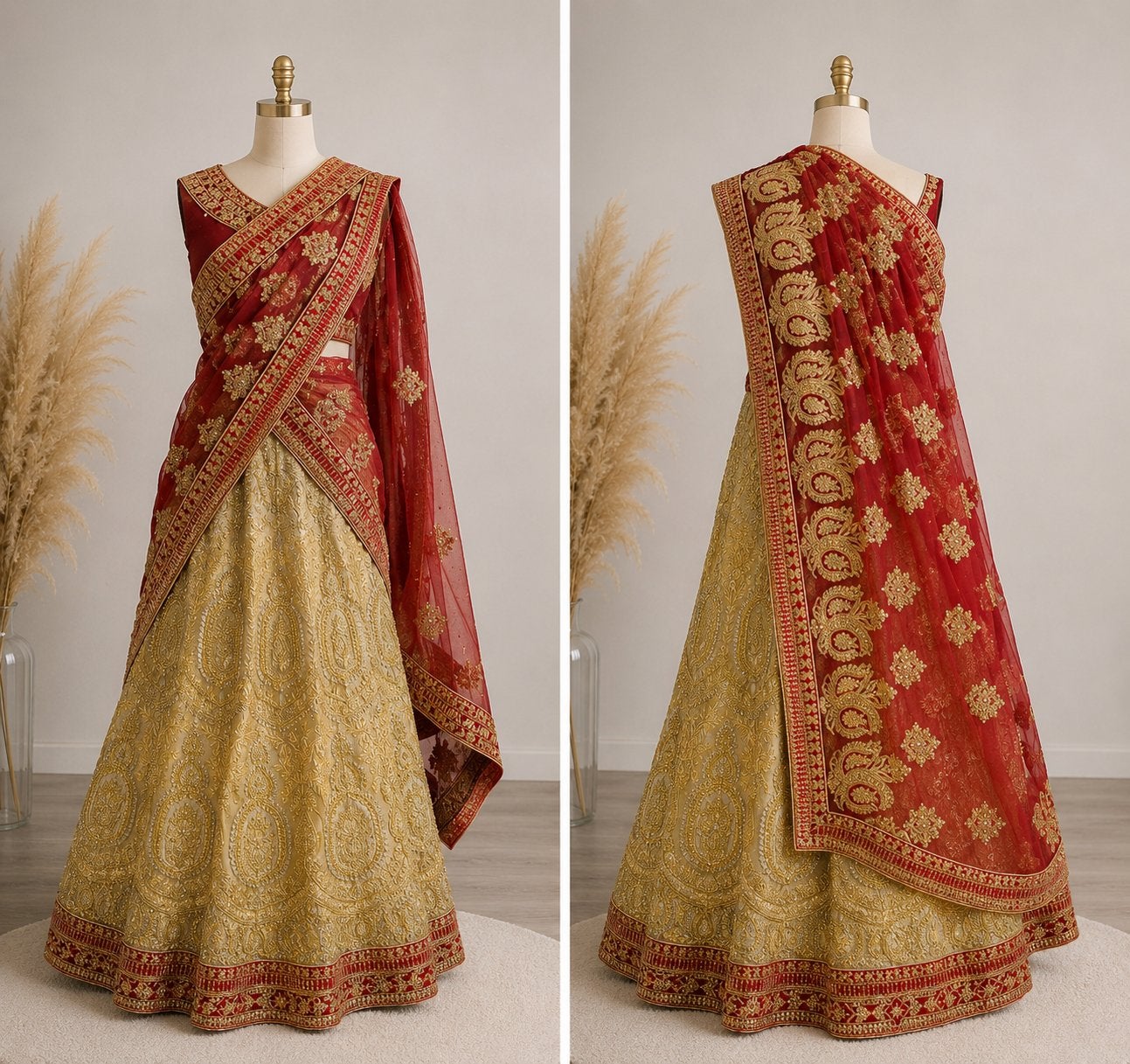 Indiase Lehenga - Rood & Goud, Overige typen, Nieuw, Rood, Ophalen