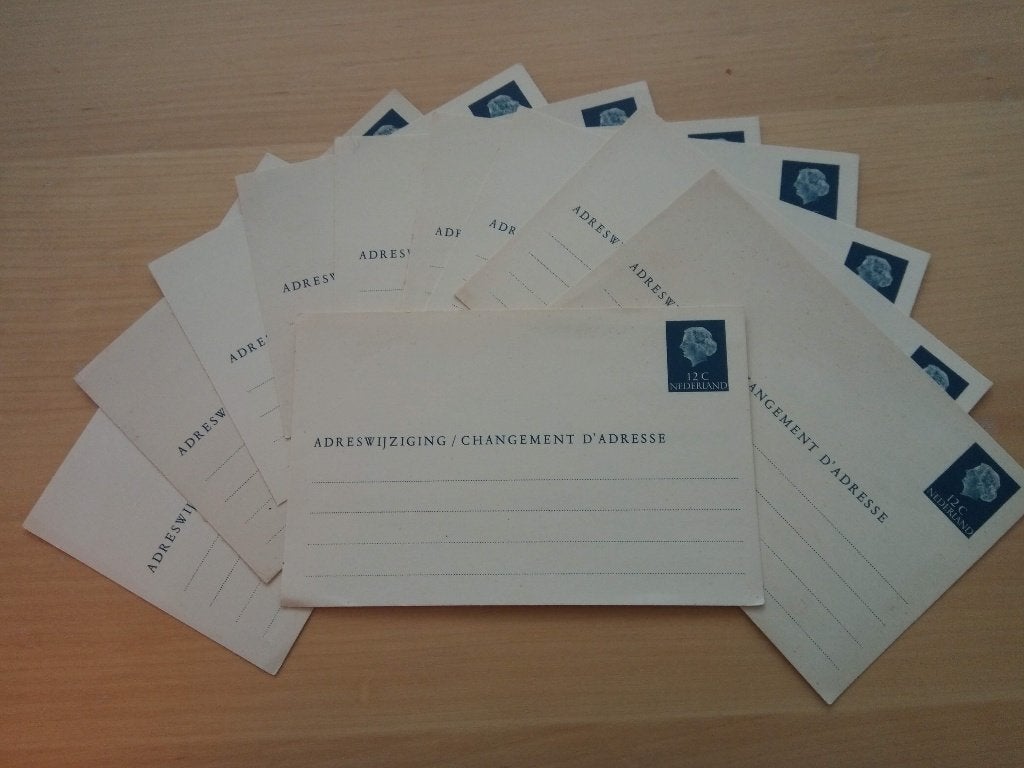 10x adreswijziging 12 cent Nederland, Ophalen of Verzenden, Brief