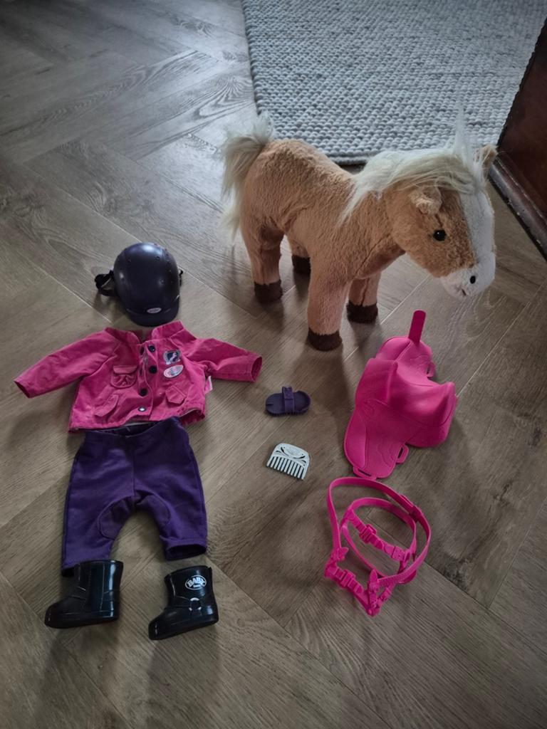 Baby Born Paardrij Set met Paard (excl. pop), Ophalen of Verzenden, Zo goed als nieuw, Babypop