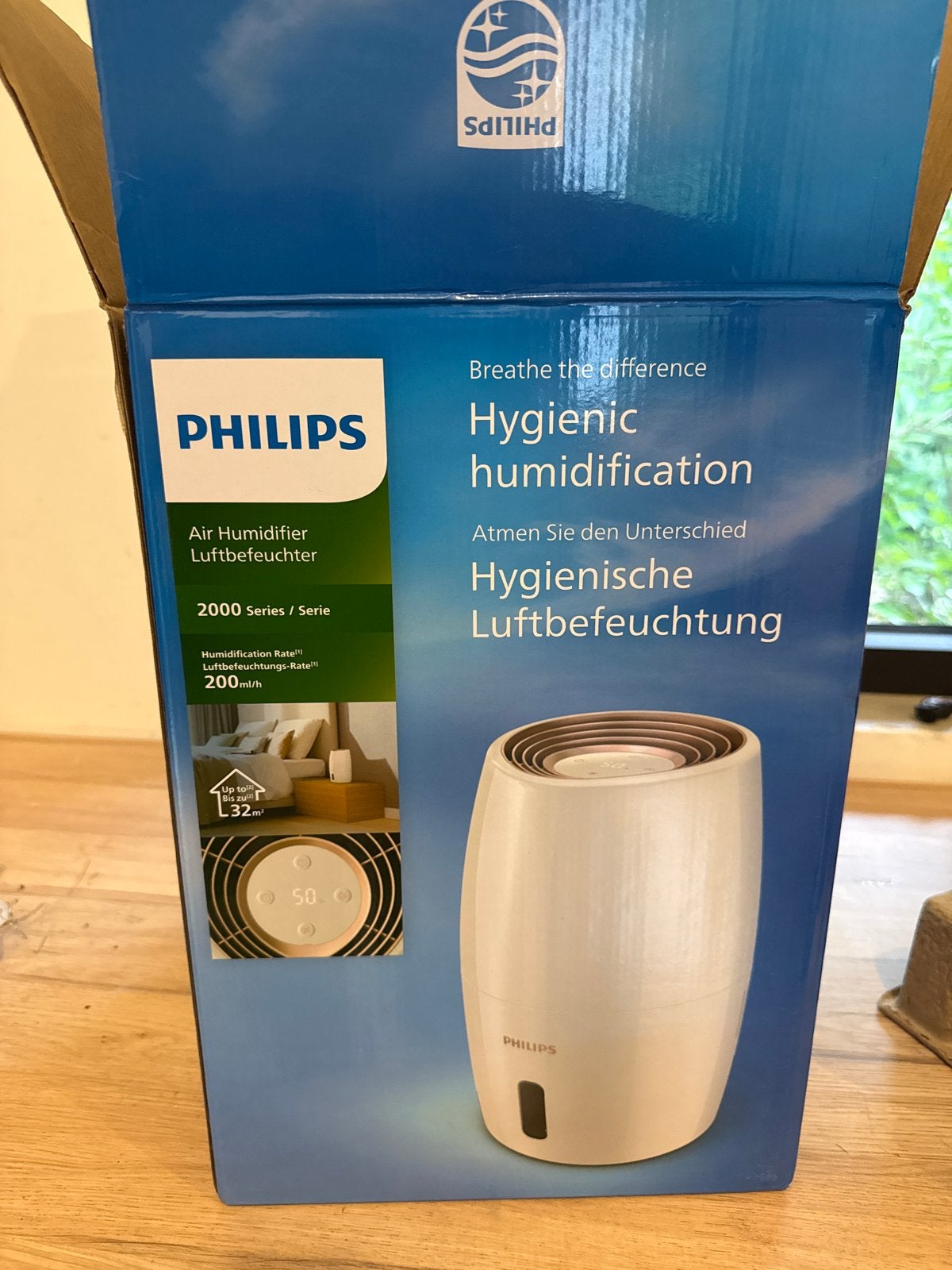 Philips Luchtbevochtiger 2000 Serie - Hygiënische Bevochtigi, Witgoed en Apparatuur, Ophalen of Verzenden, Nieuw, Luchtbevochtiger