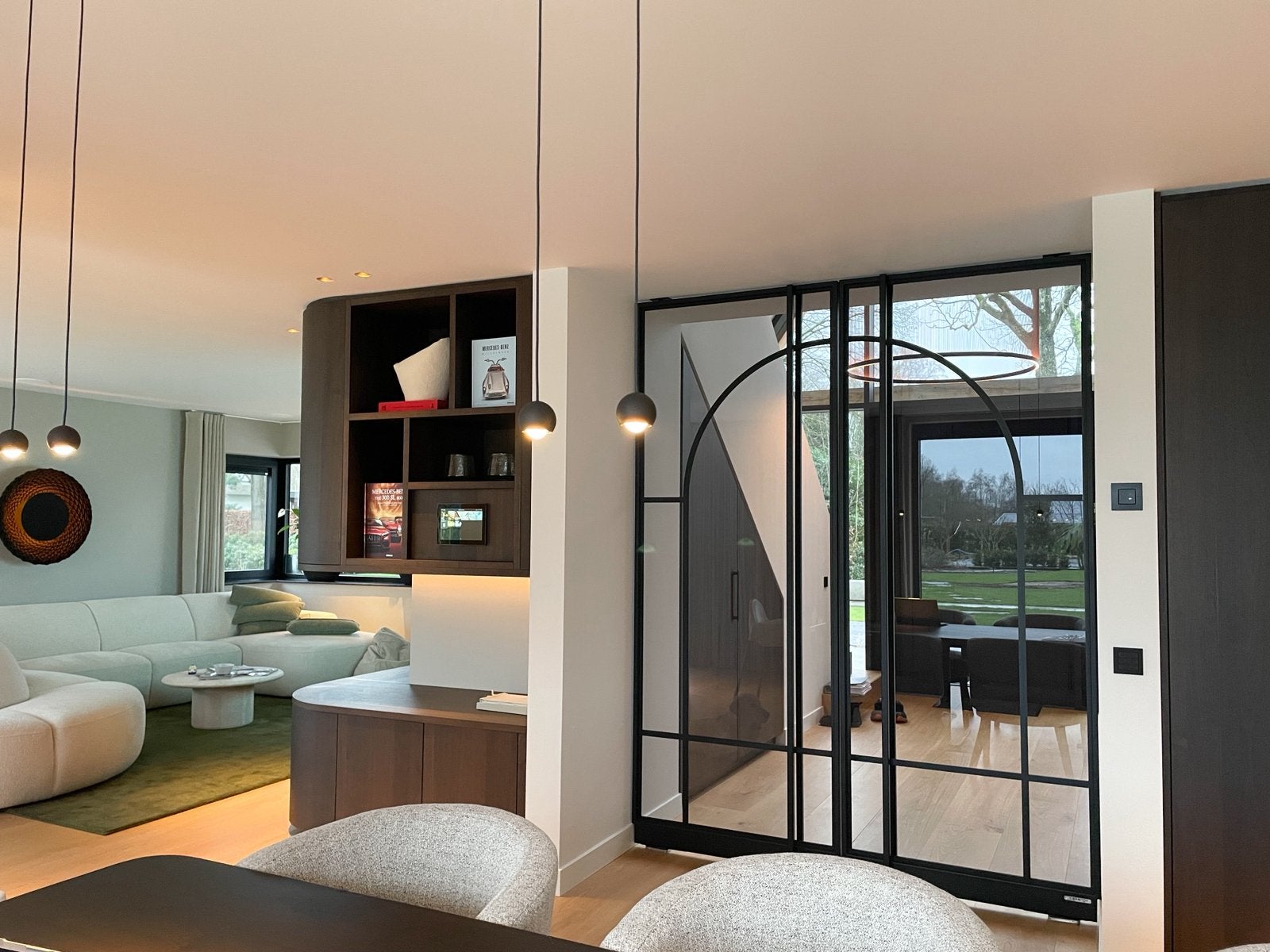 2 trendy stalen deuren, 215 cm of meer, Binnendeur, Ophalen of Verzenden, Glas