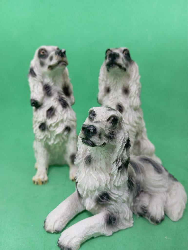 Set van 3 Dalmatiër hondenbeeldjes, Verzamelen, Beelden en Beeldjes, Ophalen of Verzenden