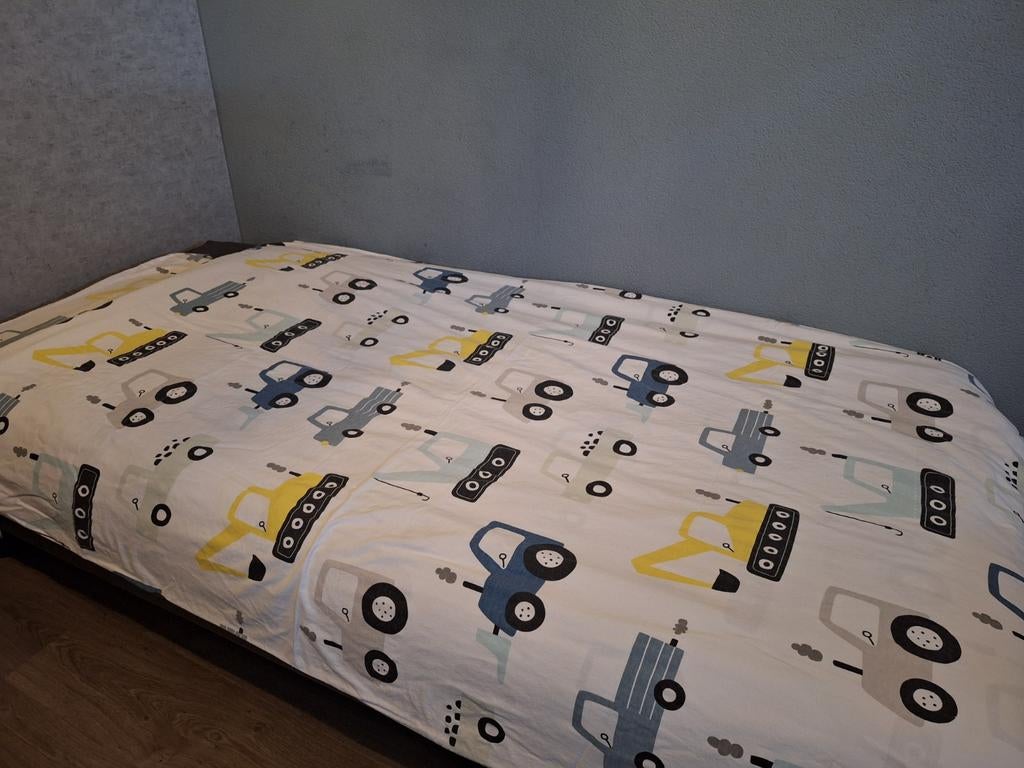 Dekbedovertrek bouwvoertuigen, Kinderen en Baby's, Kinderkamer | Bedden, Ophalen of Verzenden, Gebruikt, 180 cm of meer