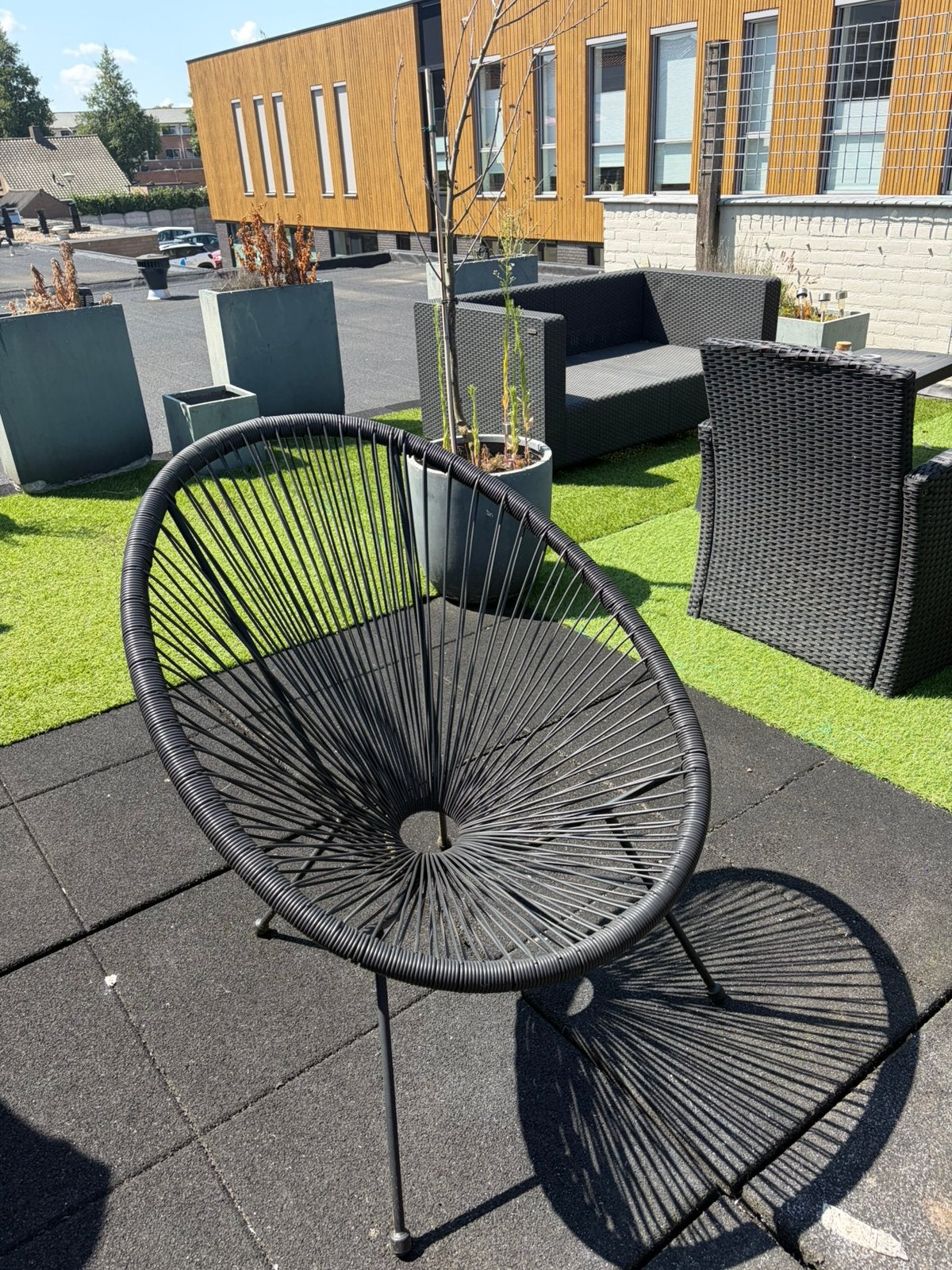 Tuinstoel rond, Ophalen, Zo goed als nieuw, Kunststof