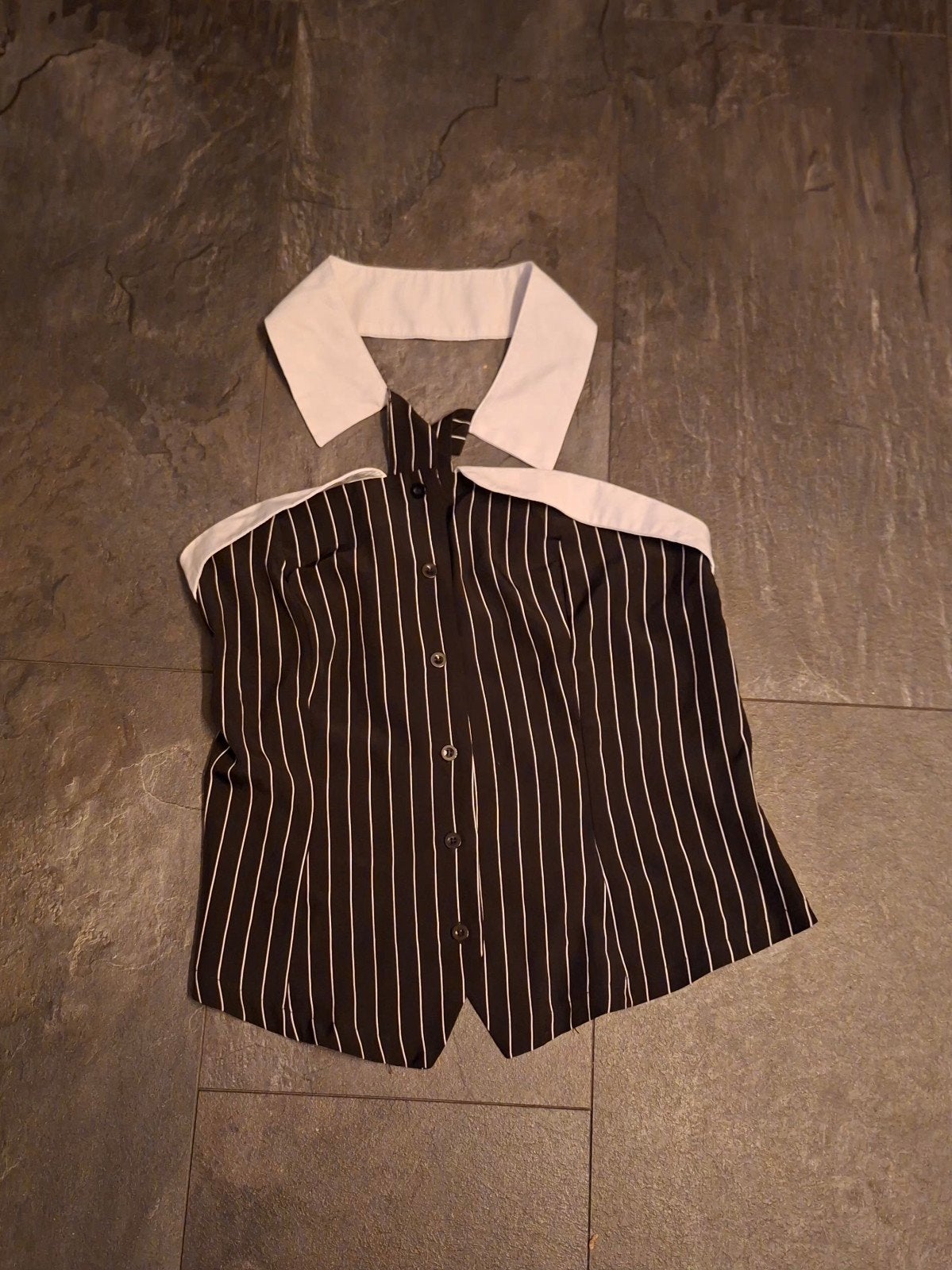 Stijlvolle gestreepte top met witte kraag - Maat XXL, Kleding | Dames, Zwart, Maat 46/48 (XL) of groter, Ophalen of Verzenden