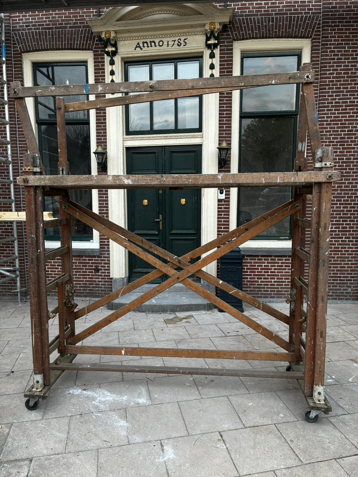 Brocante houten steiger uit de jaren '60 van C. De Krijger, Ophalen