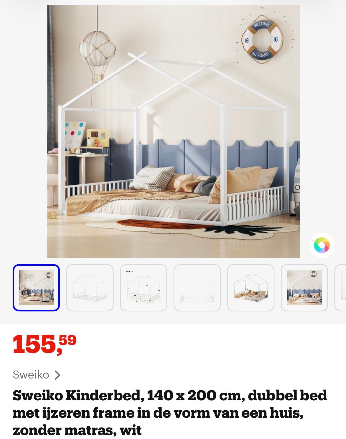 Kinderbed frame . nieuw, Ophalen, Zo goed als nieuw, Metaal of IJzer, 115 cm of meer