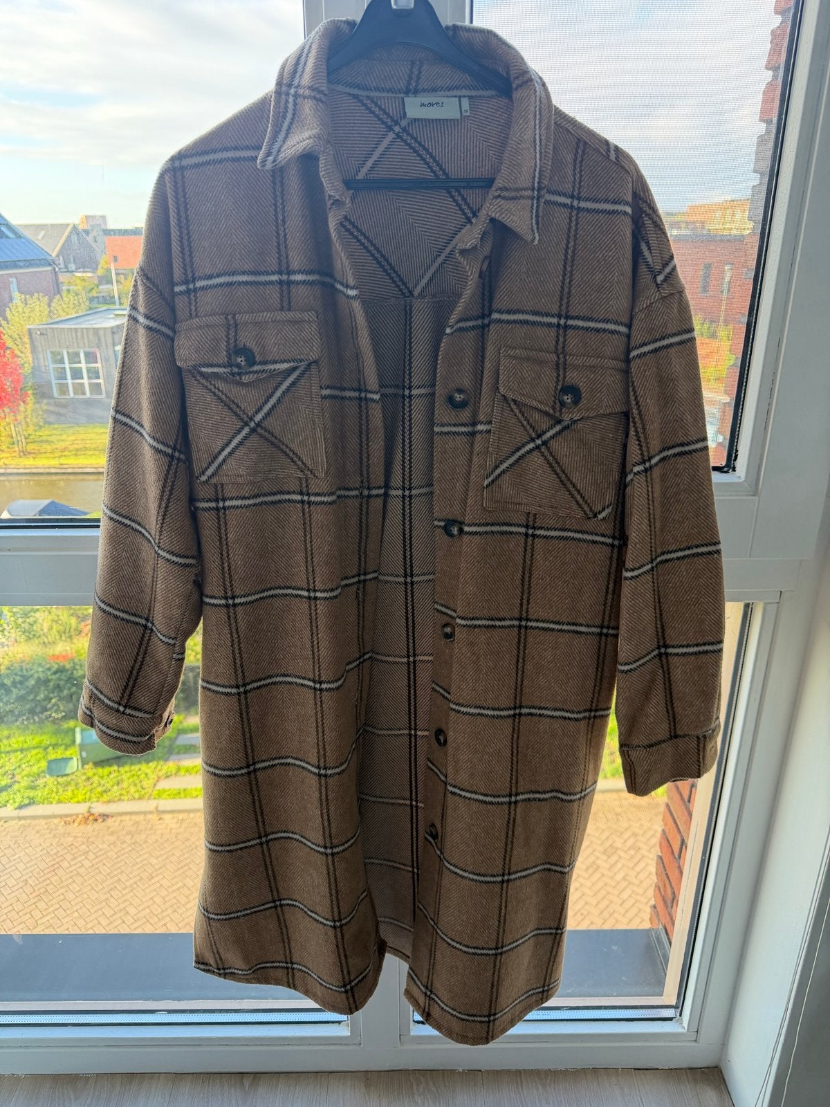 Moves geruite jas maat 40, Kleding | Dames, Ophalen of Verzenden, Zo goed als nieuw, Maat 38/40 (M), Bruin