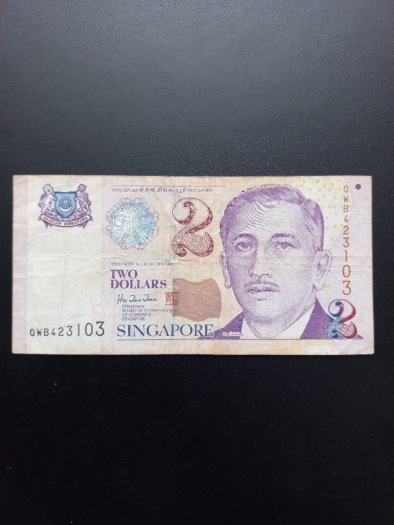 Bank Biljet Singapore Two Dollars 1999, Verzenden, Zuidoost-Azië, Los biljet