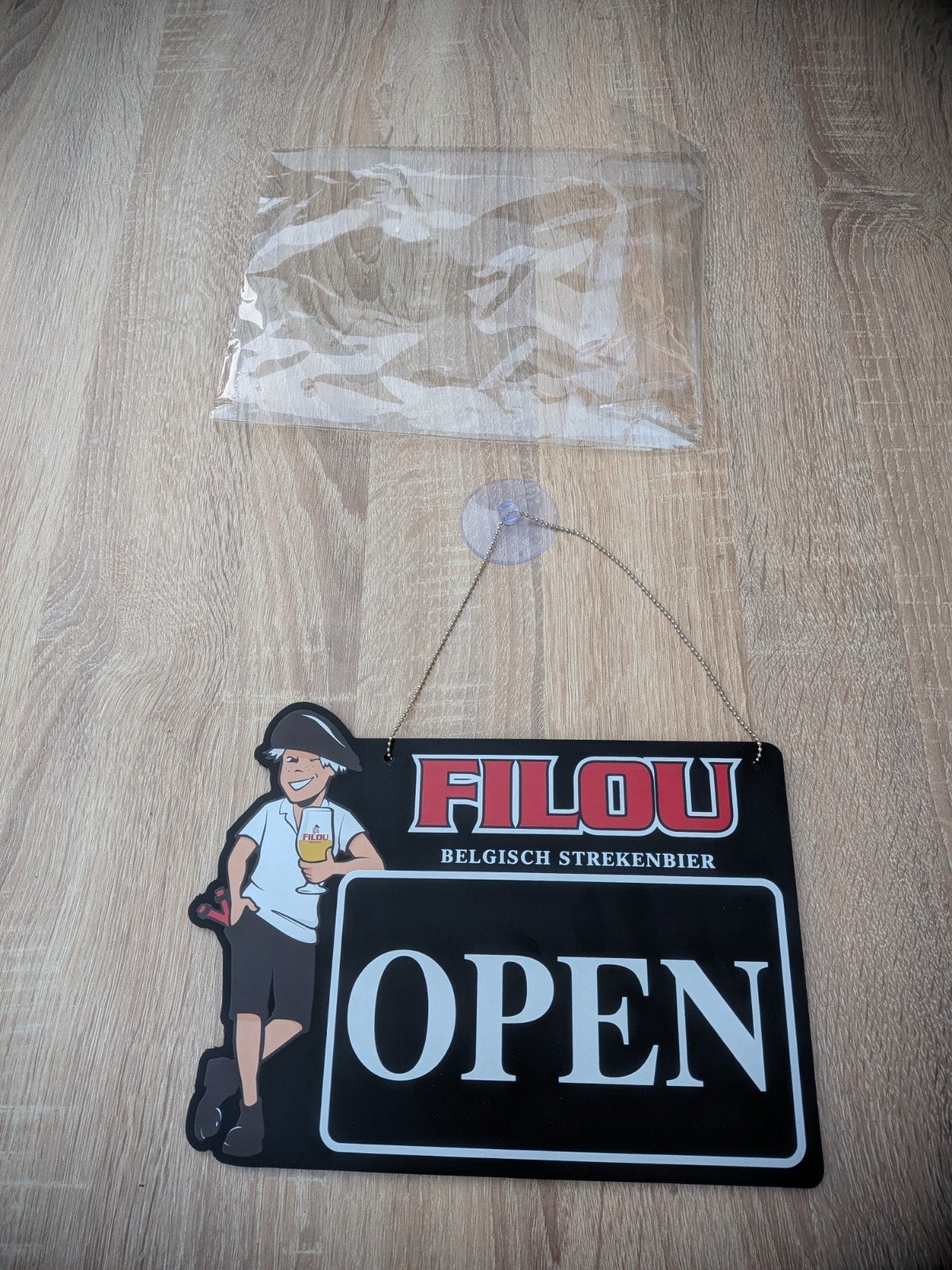 Filou Belgisch Strekenbier Open/Closed Bordje, Ophalen of Verzenden, Nieuw