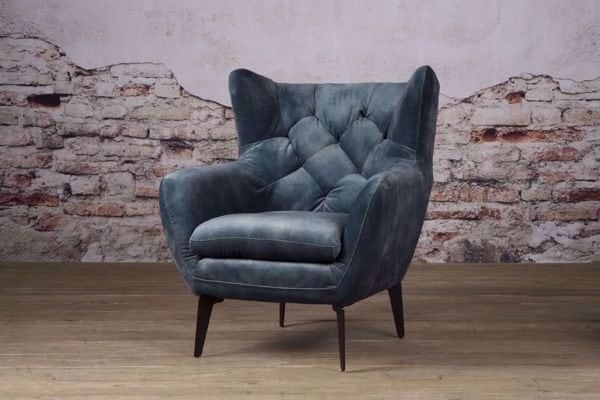 *OPRUIMING* Prachtige Fauteuil Bomba €449 NU VOOR €399 (17), Landelijke fauteuil stof velvet blauw gratis bezorging, Nieuw, 75 tot 100 cm