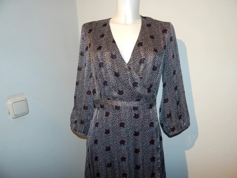 BA&SH overslag maxi dress mooie print pof mouw 2/M, Maat 38/40 (M), Verzenden, Zo goed als nieuw, Ba&sh