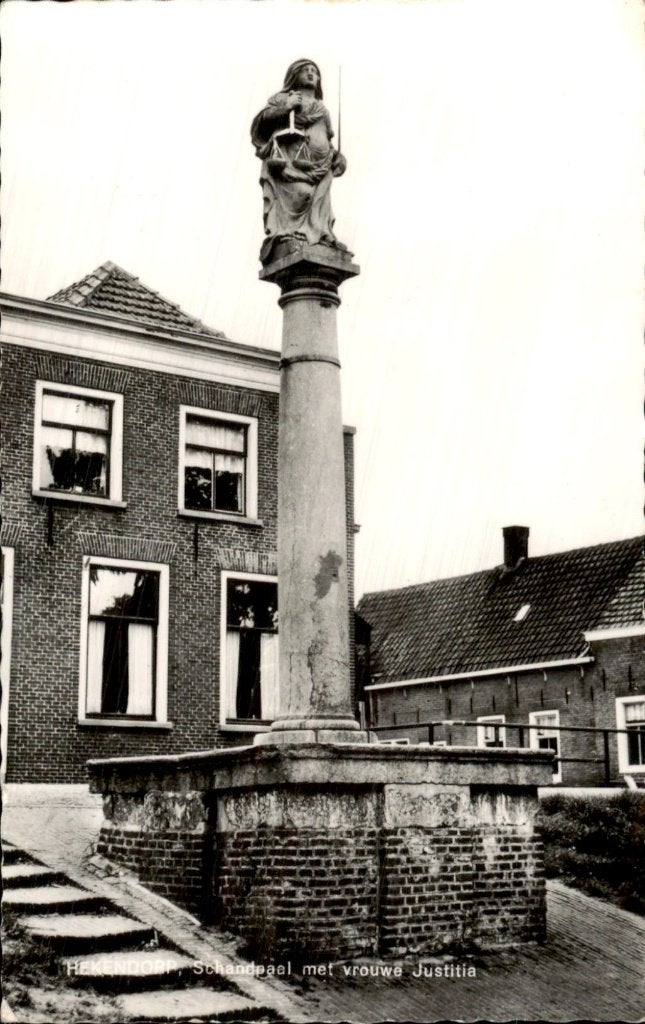 Hekendorp - Schandpaal - Vrouwe Justitia, Ophalen of Verzenden, 1940 tot 1960, Ongelopen, Zuid-Holland