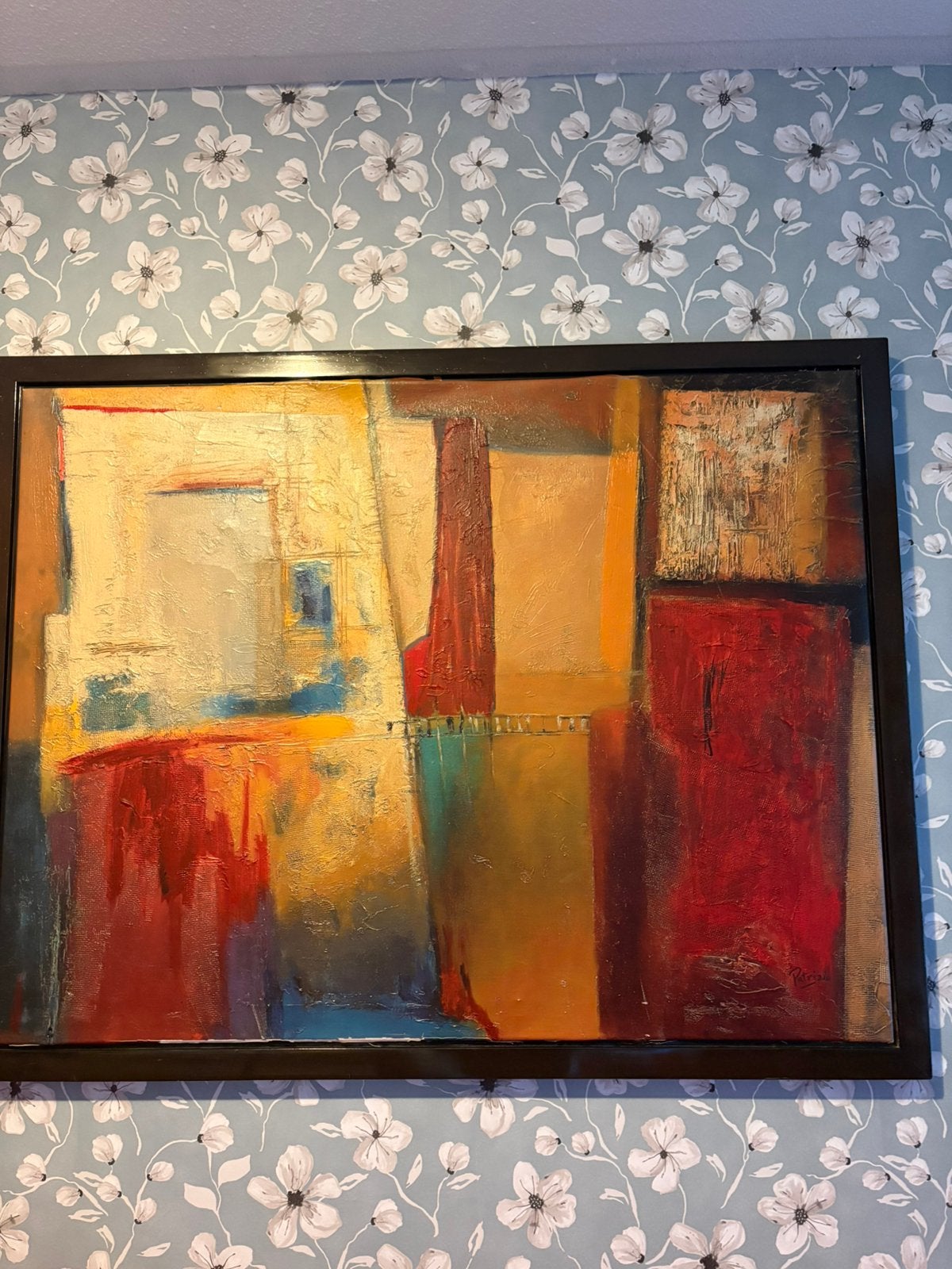 Groot abstract schilderij, Ophalen