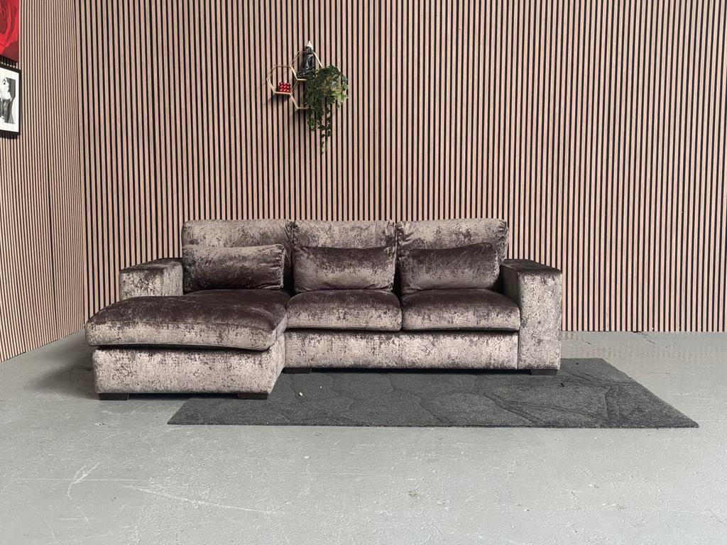GRATIS LEVERING Croco Velvet Loungebank 250x165 GEREINIGD