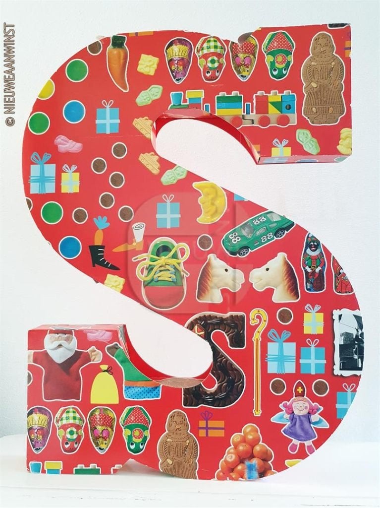 Nostalgische XL HEMA decoratieletter ‘S’ karton - 75cm, rood, Verzenden, Gebruikt