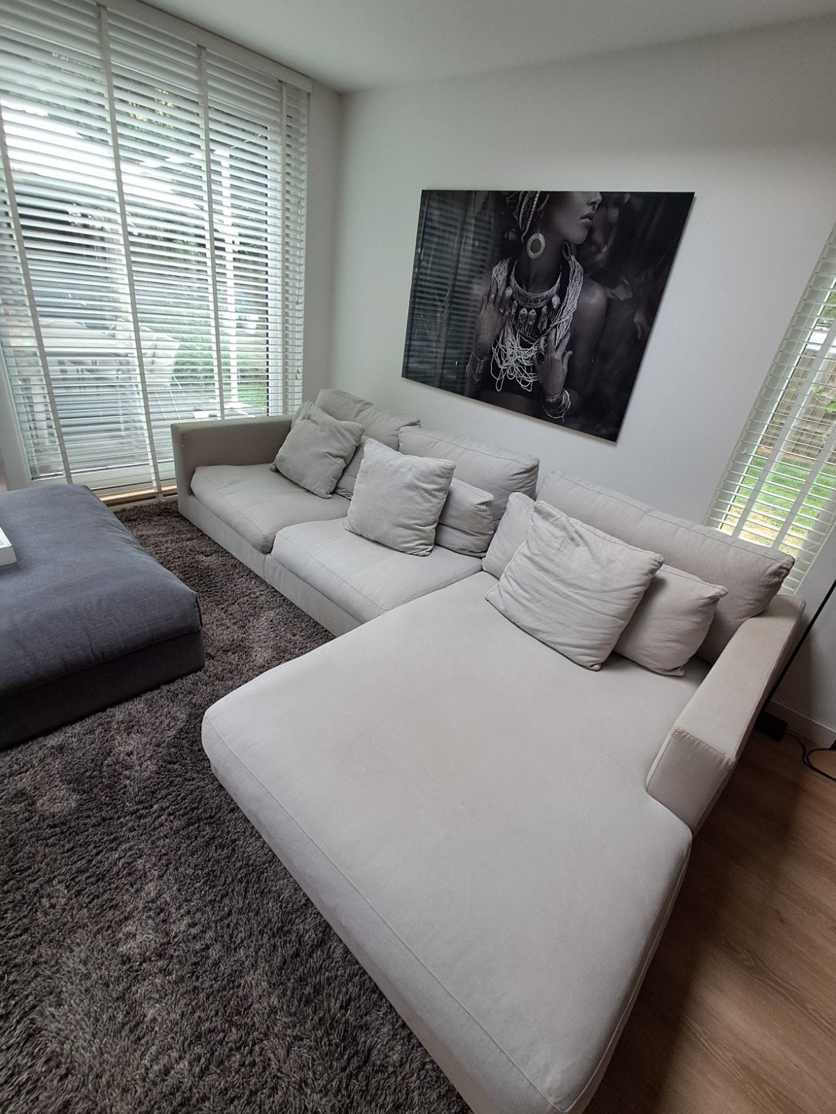 Linteloo loungebank/chause longe, Huis en Inrichting, Ophalen, Gebruikt, Stof, Beige