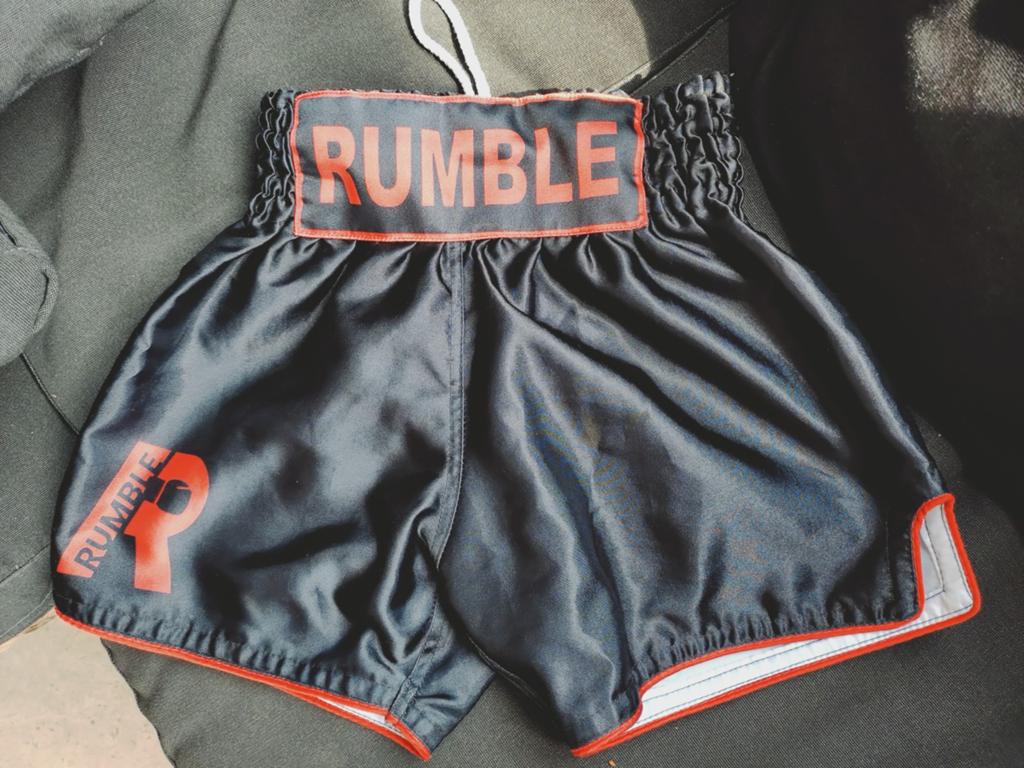 Rumble Kinder Boksbroekje - Rood/Zwart - Maat SS, Ophalen of Verzenden