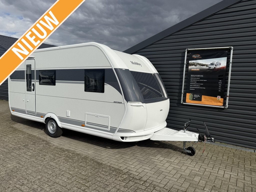 Hobby On Tour 470 kmf 2026 nieuw,stapelbed, zware as, Schokbreker, Standaardzit, Dwarsbed, Hobby