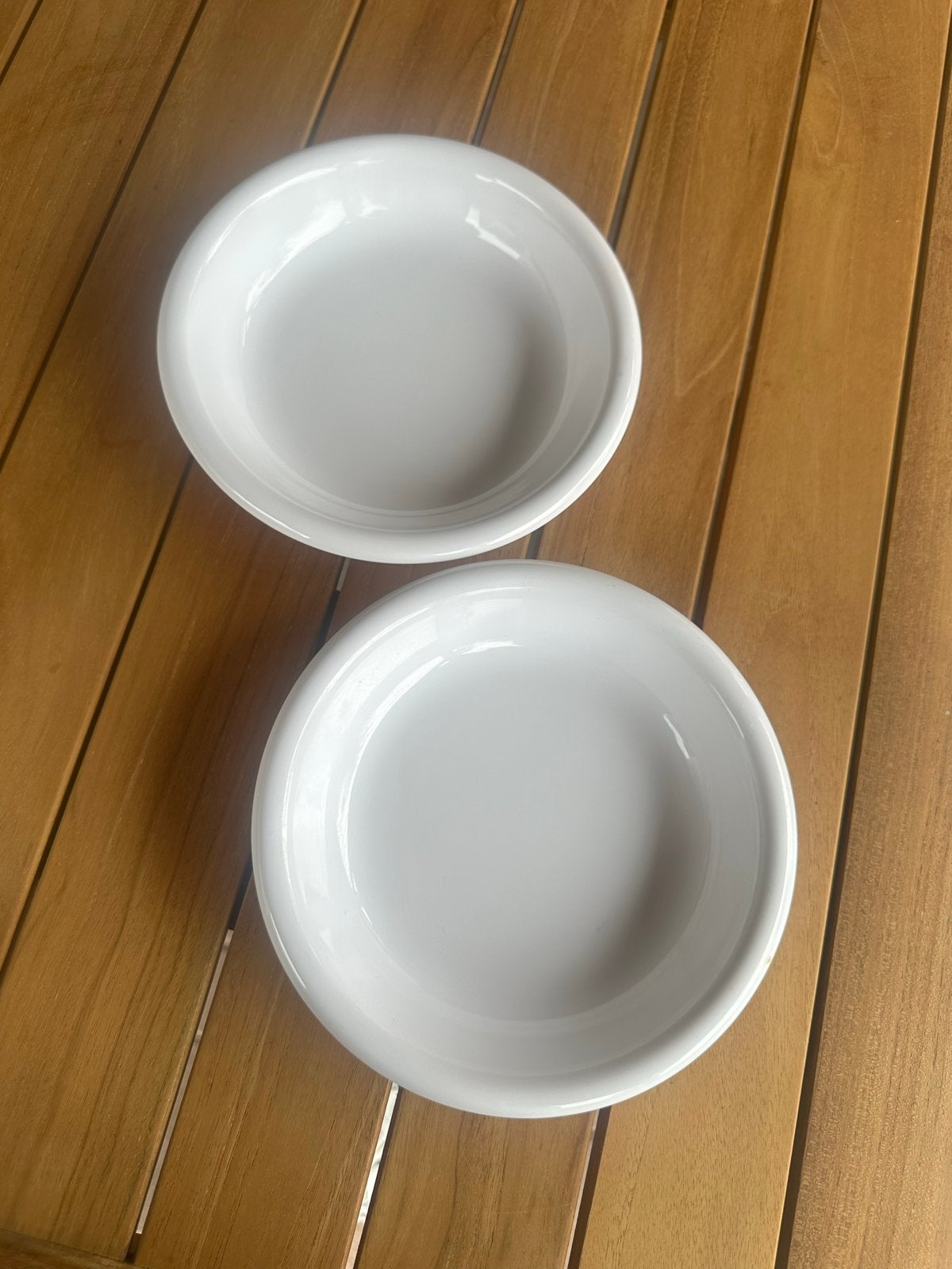 Set van 2 diepe witte melamine kommen - Country Lifestyle, Kunststof, Gebruikt, Overige merken, Ophalen of Verzenden