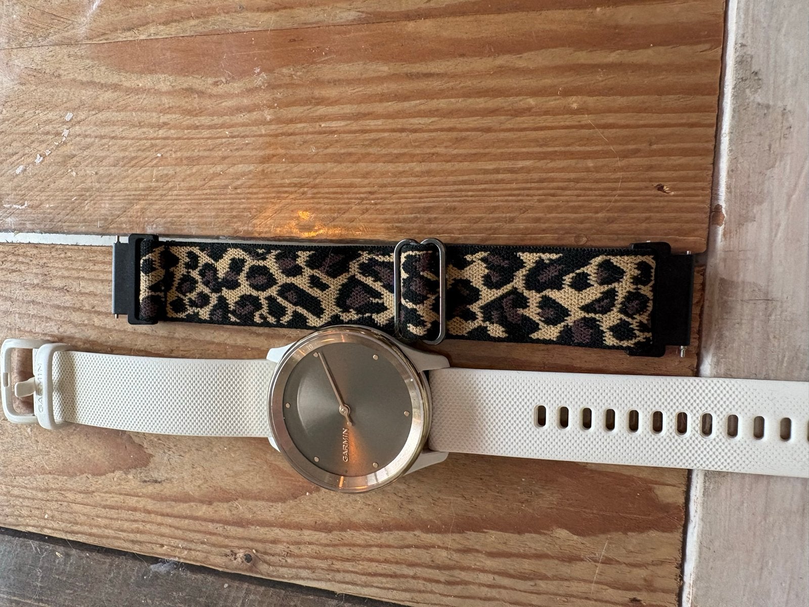 Garmin Vivomove Style smartwatch met extra bandje, Gebruikt, Hartslag, Wit, Ophalen of Verzenden