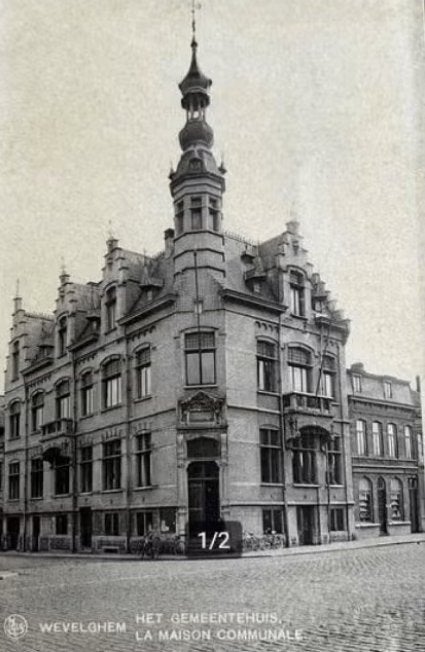 Ansichtkaart Wevelgem - Het Gemeentehuis, Ophalen of Verzenden, 1940 tot 1960, Gelopen, Antwerpen