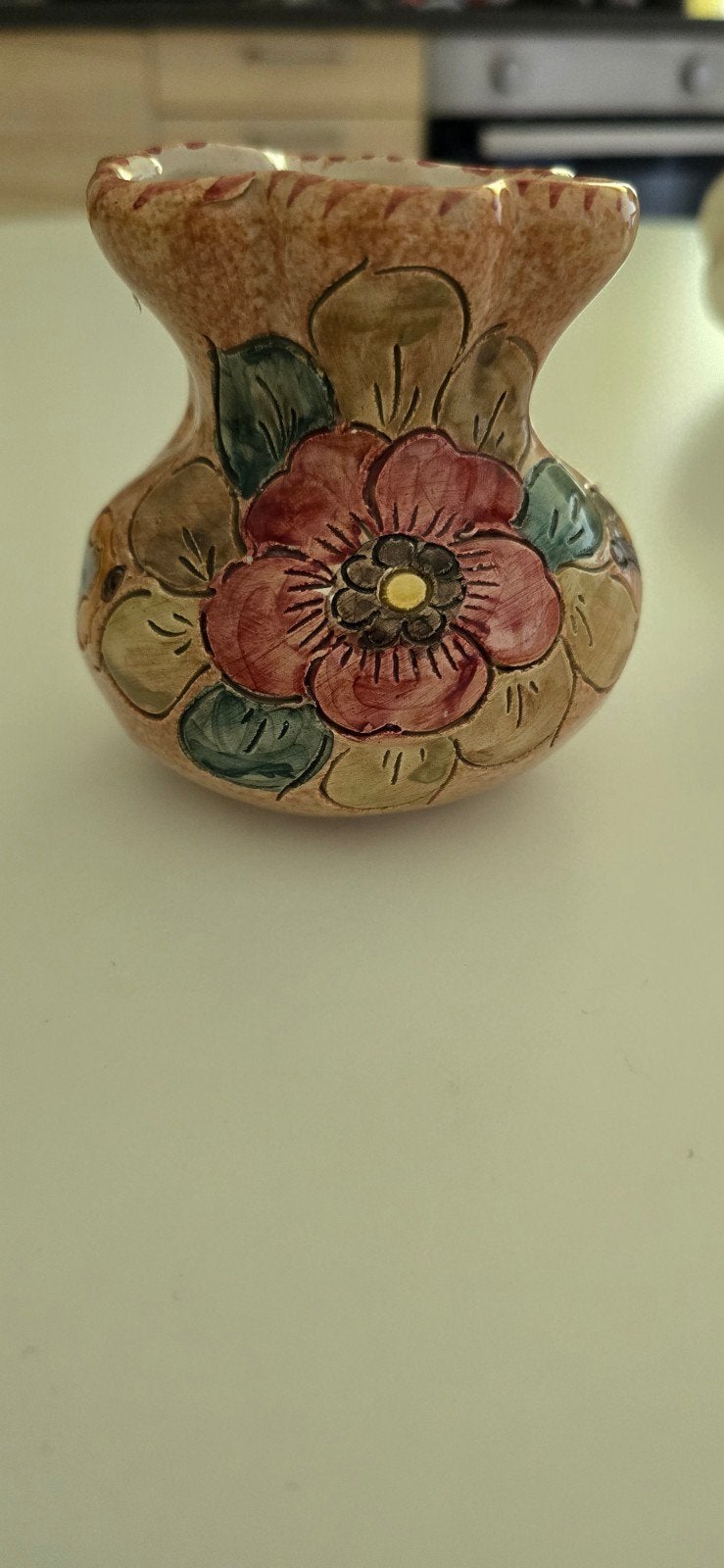 Vintage handgeschilderde keramische vaas Deruta - La Verna, Antiek en Kunst, Antiek | Vazen, Ophalen of Verzenden