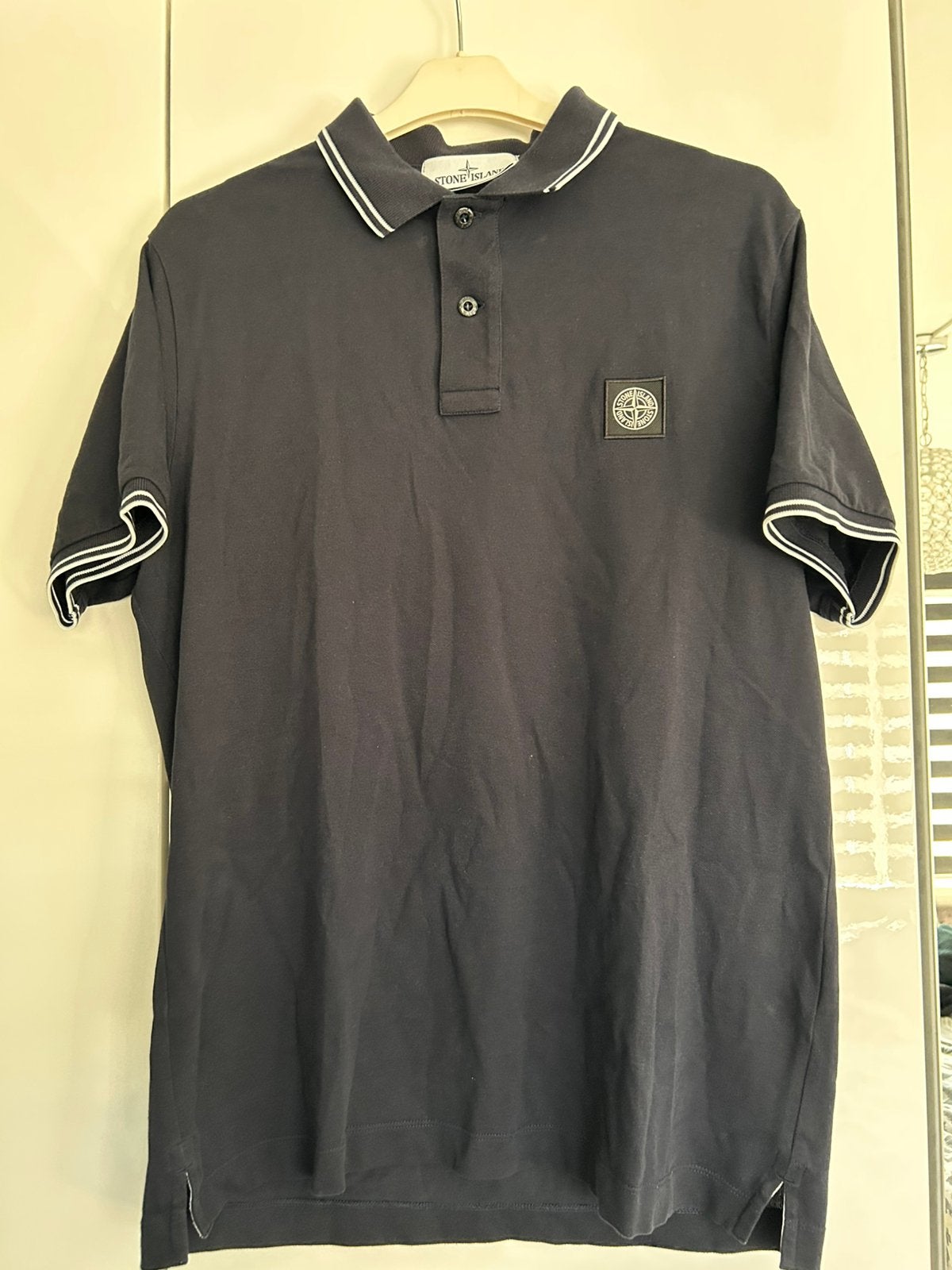 Blauwe polo stone island, Ophalen of Verzenden, Zo goed als nieuw, Maat 52/54 (L), Blauw