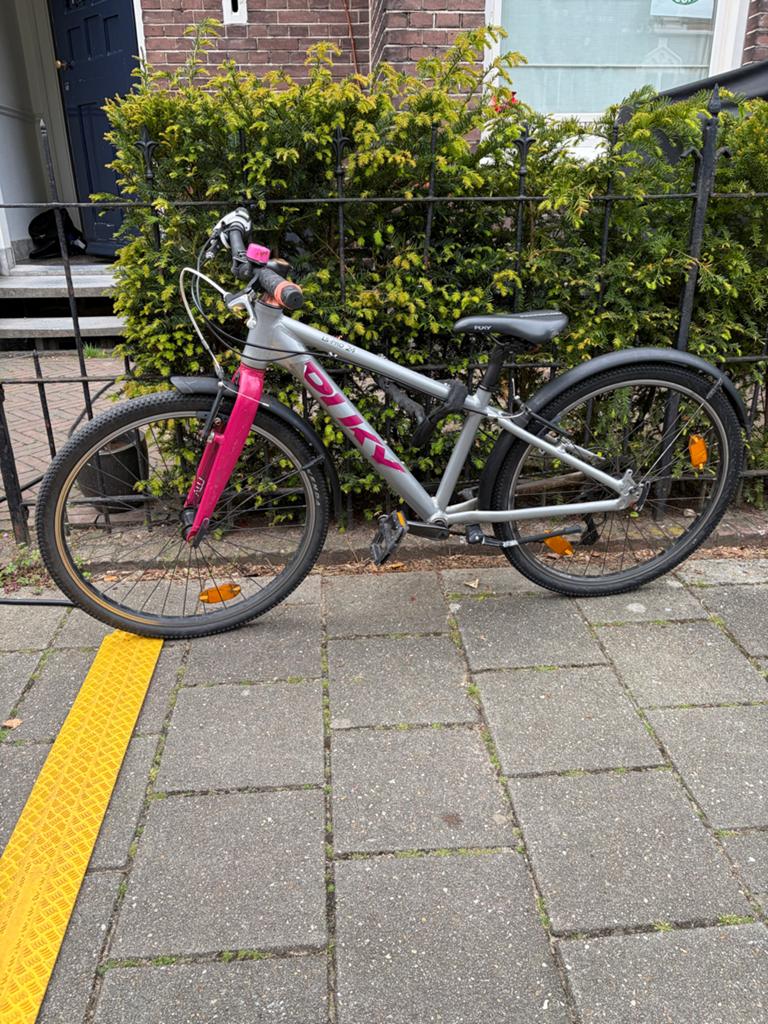 Puky kinderfiets 24 inch met kettingslot en 2 sleutels, Ophalen, Velgrem, Handrem, Gebruikt