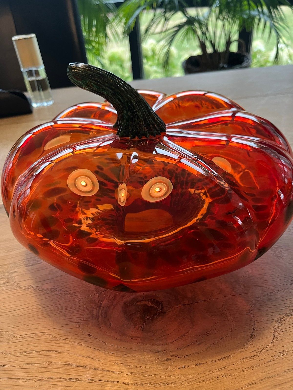 Grote glazen decoratieve pompoen, doorsnee ca. 30 cm, Ophalen of Verzenden, Zo goed als nieuw, Oranje, Glas