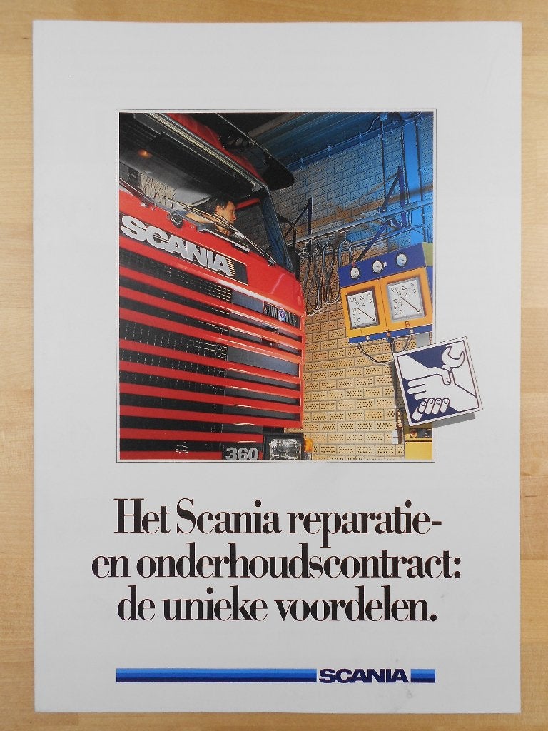 Scania Onderhoudscontract brochure ca 1990, Verzenden, Zo goed als nieuw, Overige merken, Scania