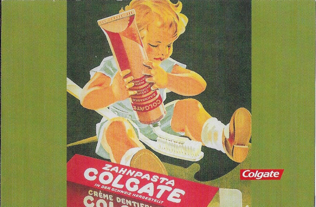 Kr6 Gelopen ansichtkaart colgate tandpasta reclame, Ophalen of Verzenden, 1980 tot heden, Gelopen
