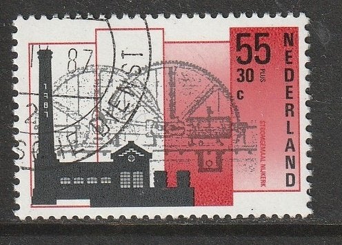 Nederland 1987 1372 Zomer, Stoomgemaal Nijkerk, Gest, Ophalen of Verzenden, Na 1940, Gestempeld