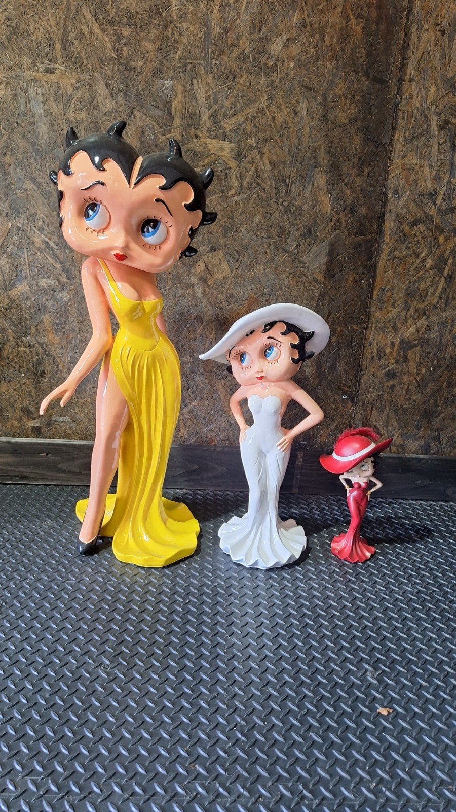 Set van 3 Betty Boop beelden - Geel, Wit, Rood, Verzamelen, Ophalen, Zo goed als nieuw