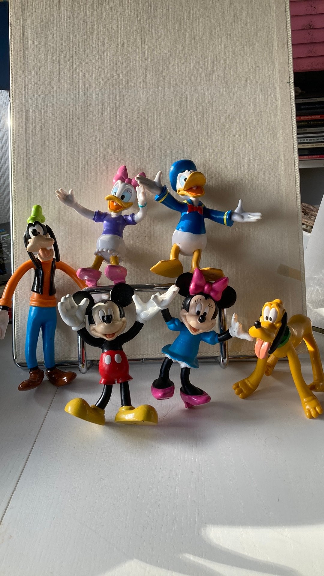 Disney Figuren Set: Mickey, Minnie, Donald, Katrien, Goofy,, Ophalen of Verzenden, Overige figuren, Gebruikt, Beeldje of Figuurtje