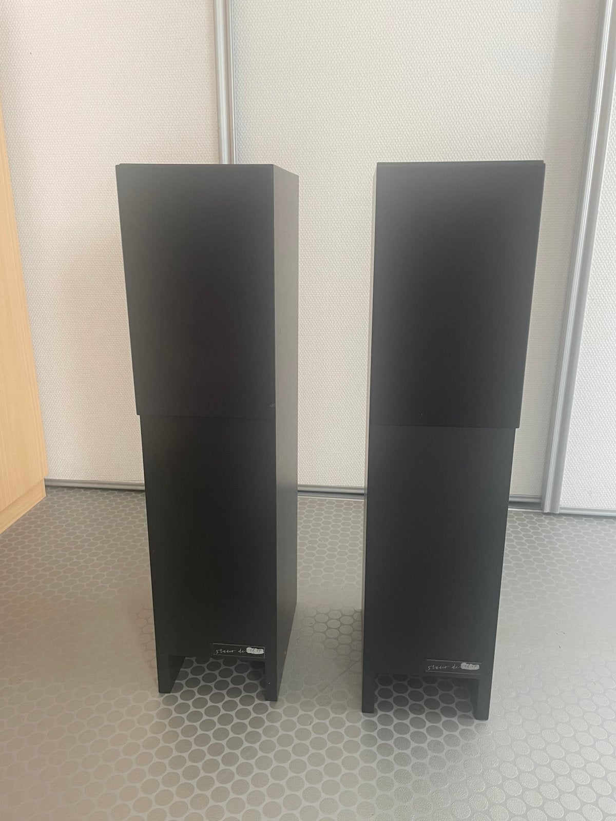 Studio De Schop luidsprekers, Vloerstaande luidspreker, Gebruikt, 60 tot 120 watt, Ophalen