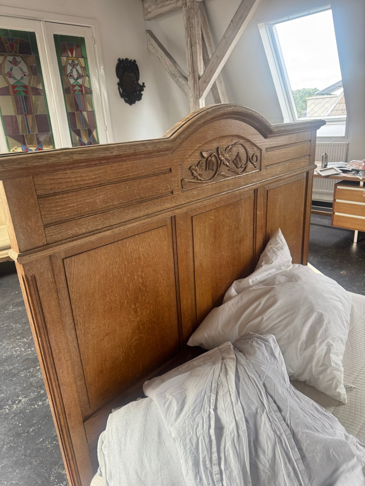 Complete Slaapkamer Set: Bed, Kast, Nachtkastje, Laagkastje, Antiek en Kunst, Ophalen