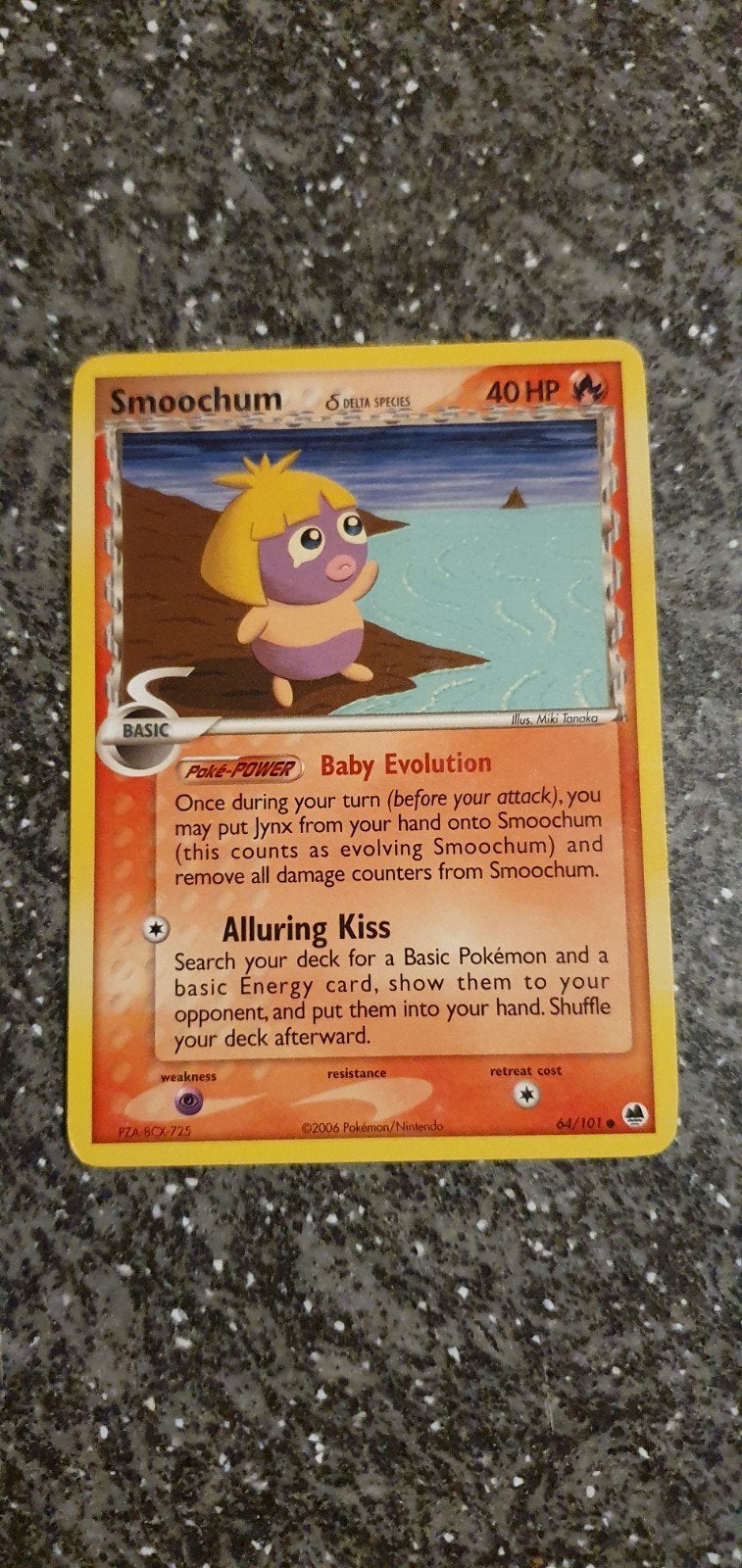 Smoochum 64/101 EX Dragon Frontiers Pokemon Kaart, Ophalen of Verzenden, Gebruikt, Losse kaart