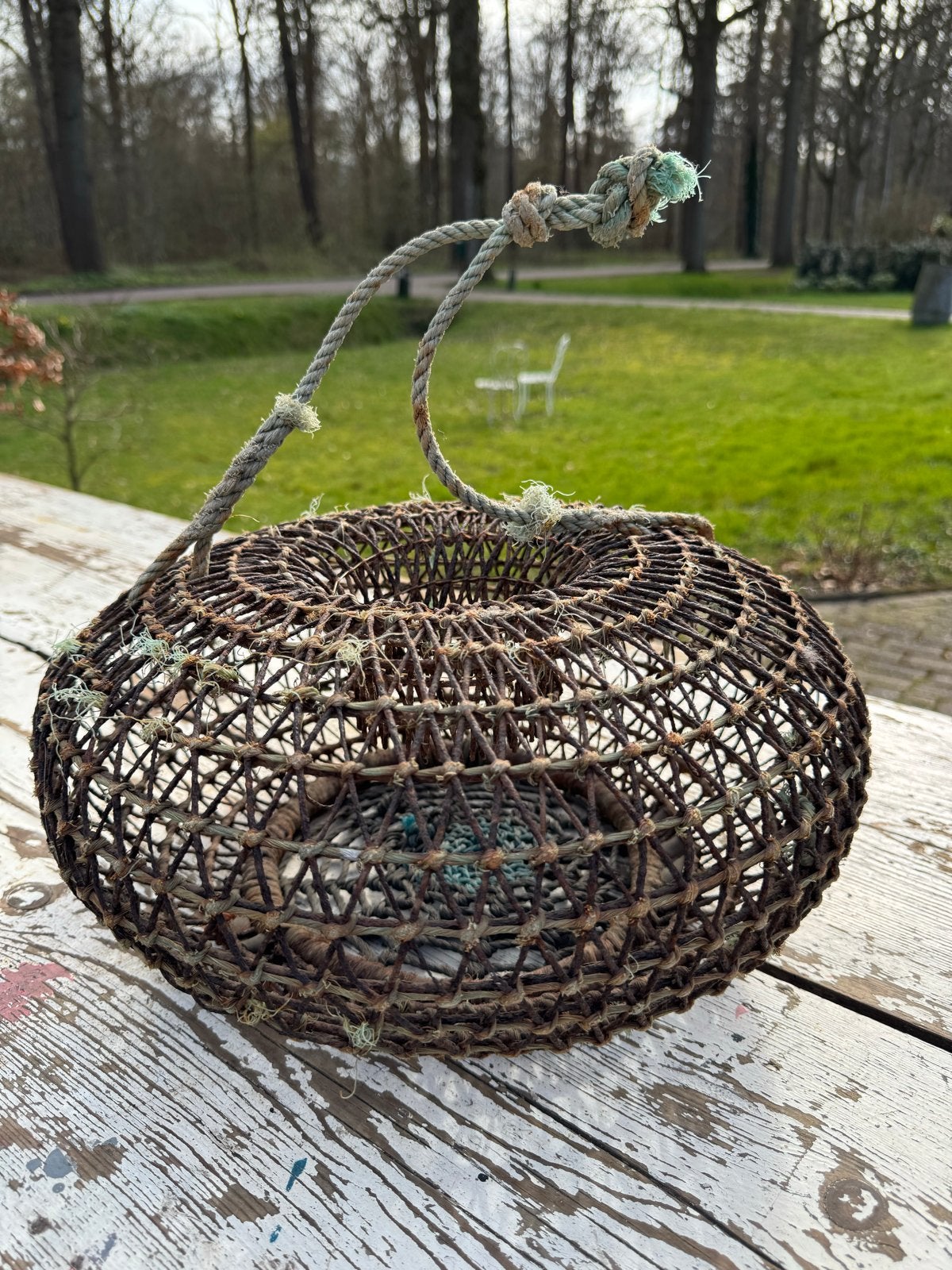 Authentieke Krabbenmand met Origineel Touw - Maritiem Decor, Ophalen