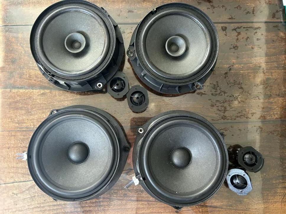 Auto speakerset (4 woofers, 4 (2) tweeters), Ophalen of Verzenden, Gebruikt