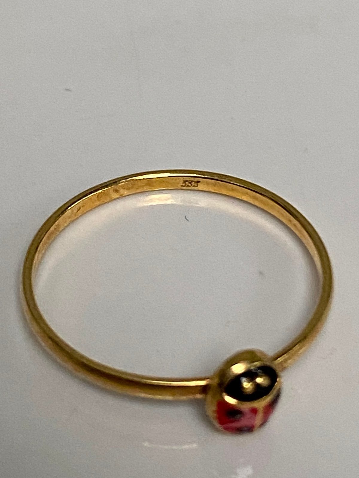 Geel gouden ring kever, Ophalen of Verzenden, Goud, Ring