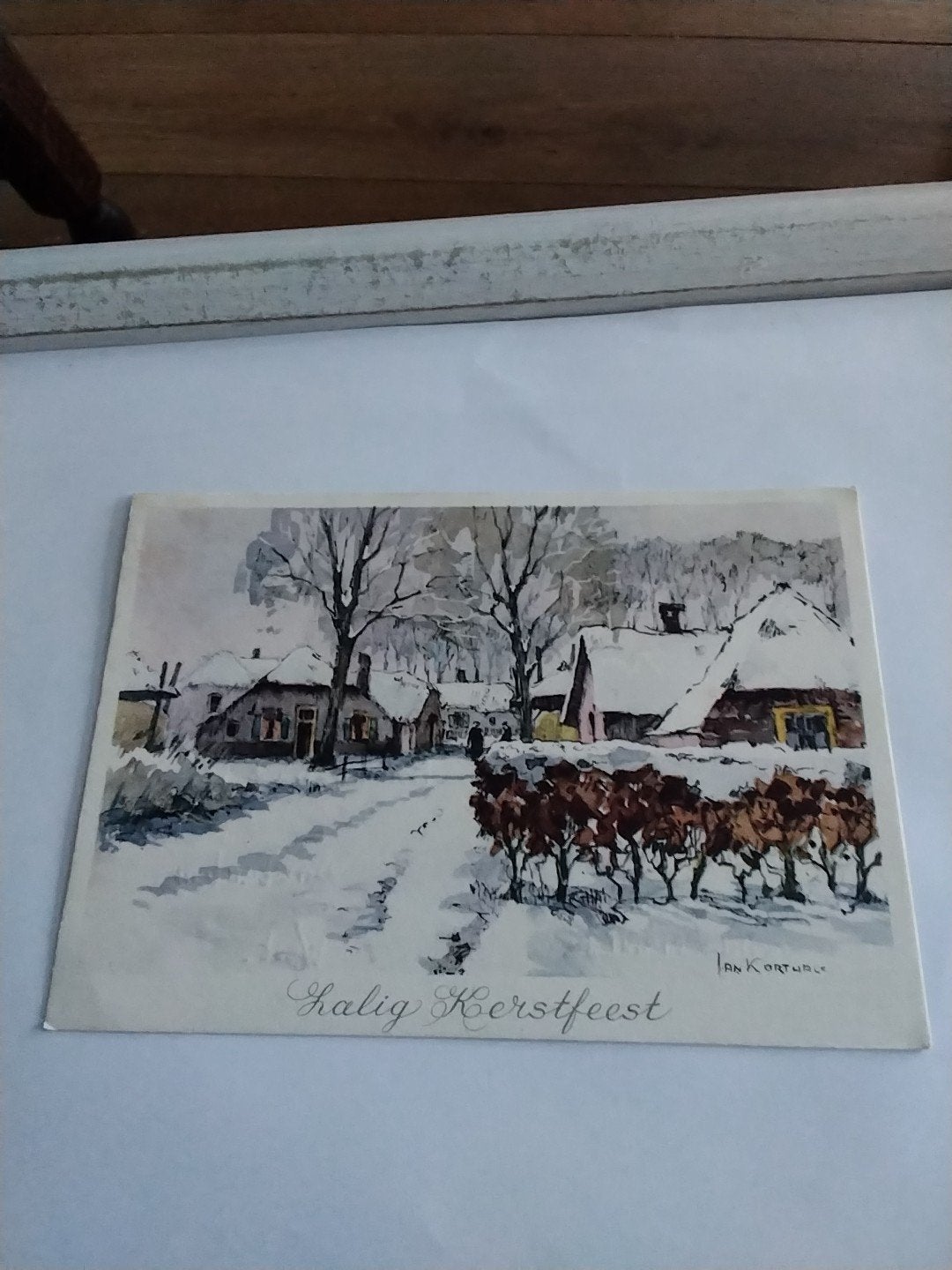Oude Kerstkaart 'Zalig Kerstfeest' 1951 - JAN KORTHALS, Ophalen of Verzenden, 1940 tot 1960, Gelopen
