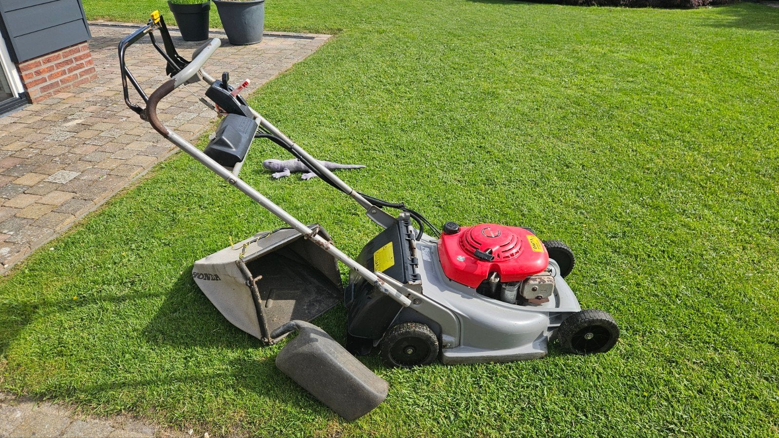 Honda HRB475 Grasmaaier - Mulch, Tuin en Terras, Grasmaaiers, Gebruikt, Benzine-grasmaaier, 40 t/m 49 cm, Cirkelmaaier, Elektrische starter
