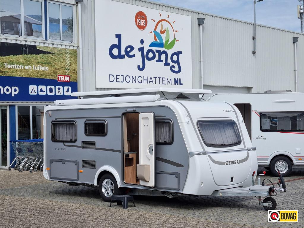 Eriba Feeling 425 - Thule Cassette luifel -, Caravans en Kamperen, Caravans, Bedrijf, tot en met 3, 1000 - 1250 kg, Standaardzit