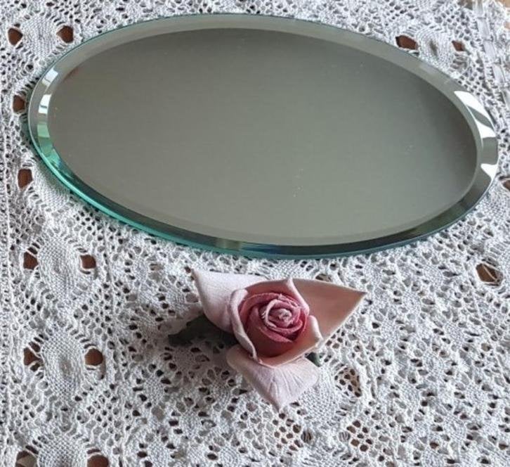 Ovaal geslepen spiegeltje, Huis en Inrichting, Minder dan 50 cm, -, -, Ophalen of Verzenden