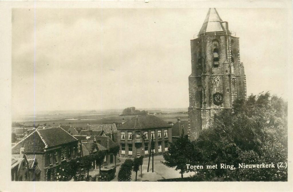 378-312-027 Nieuwerkerk Toren met Ring, Verzenden, Voor 1920, Zeeland