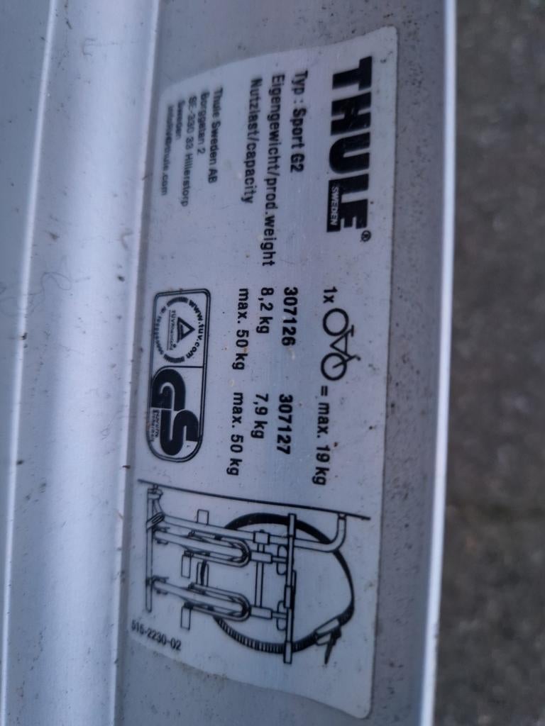 Thule Fietsendrager Sport G2 voor Camper/Caravan (2 fietsen), Ophalen of Verzenden
