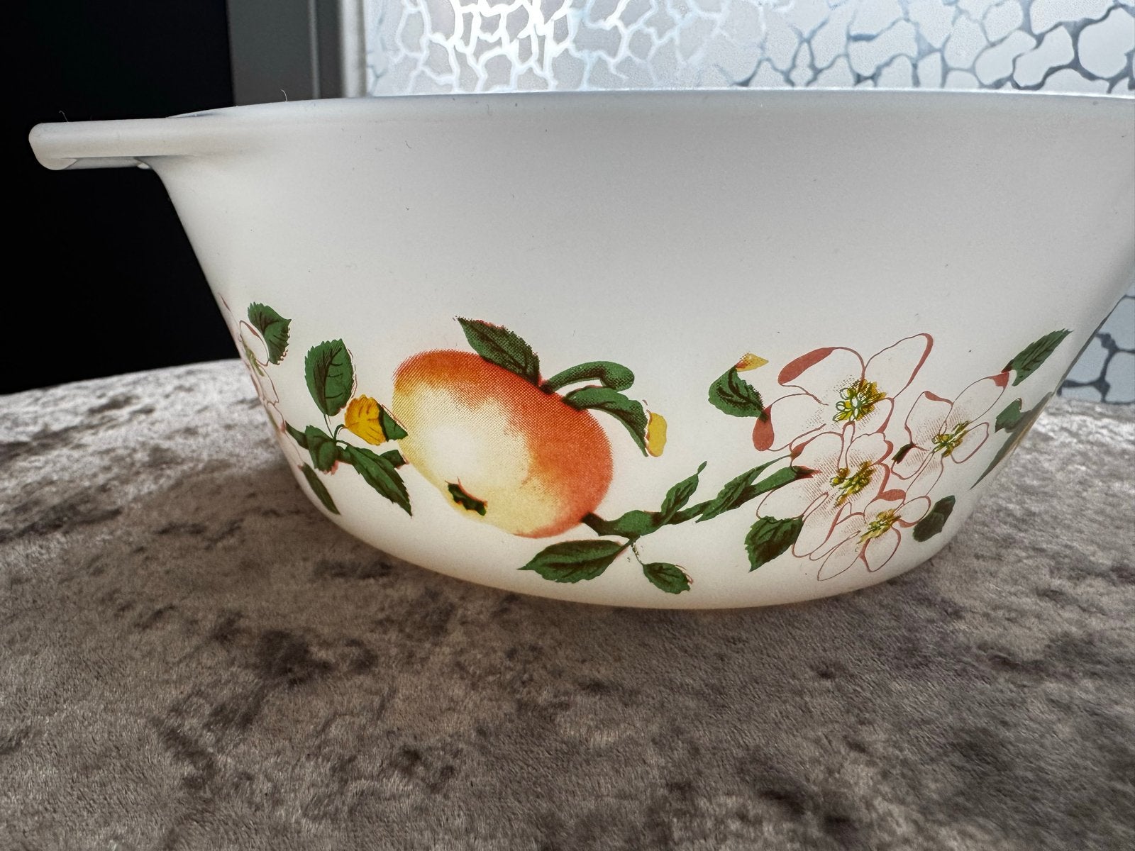 Vintage Schaal met Appelmotief - Pyrex Stijl, Ophalen of Verzenden