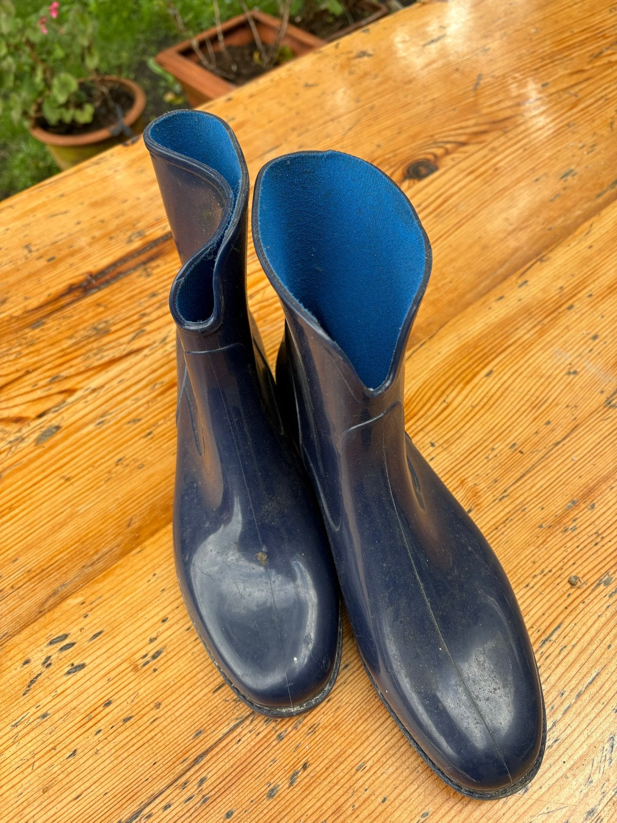 Korte blauwe kaplaarsjes - Maat 40, Ophalen of Verzenden, Gedragen, Blauw, Regenlaarzen