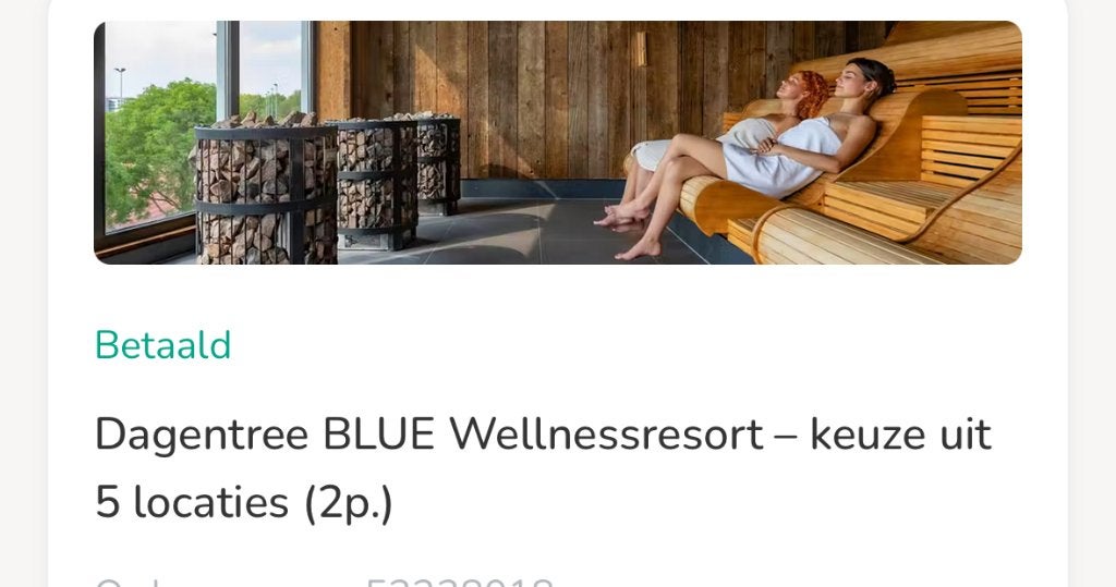 Blue welness entree 2 personen, Twee personen, Cadeaubon, Spa of Sauna